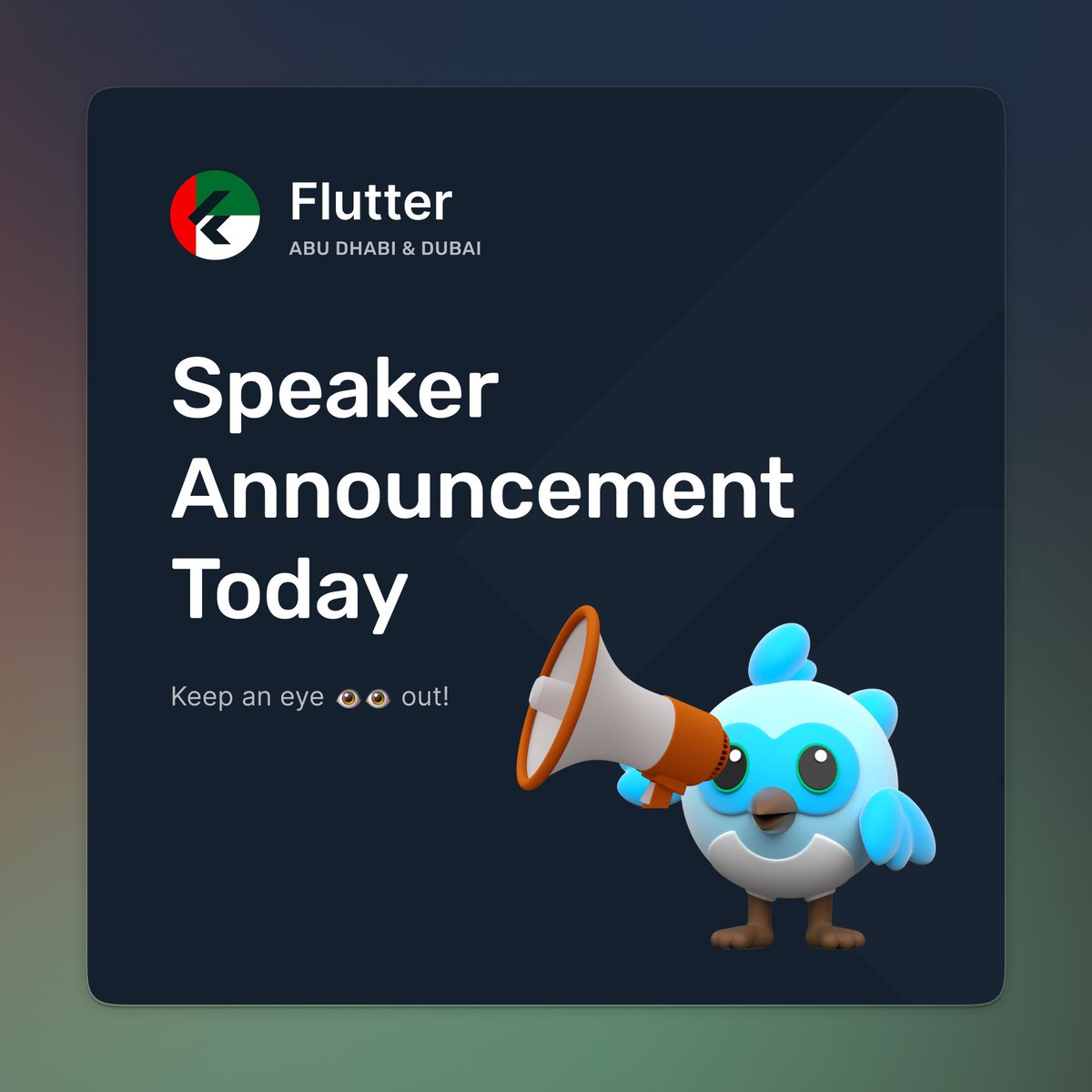 🎉 Speaker Announcement Alert Today, we'll be announcing our selected speakers! Keep an eye on your emails 📧, the big reveal is coming. A HUGE thank you to all who submitted CFP! We were thrilled to receive so many innovative talks - your passion for Flutter shines bright! ✨