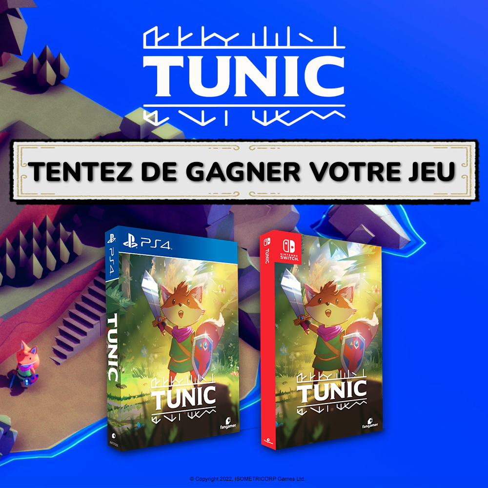 Tunic débarque vendredi sur Switch et PS4 (bit.ly/3qnPRDE) 😍⁣
Pour l'occasion, tentez de gagner votre jeu ! 🔥⁣
⁣
Pour participer ⤵️⁣
🗡️ Like⁣, RT &amp; Follow <a href="/Micromania_Fr/">Micromania-Zing</a>⁣
🗡️ Mentionne en réponse un ami avec #MicromaniaTunic⁣
⁣
Tirage au sort dans 1 semaine !⁣