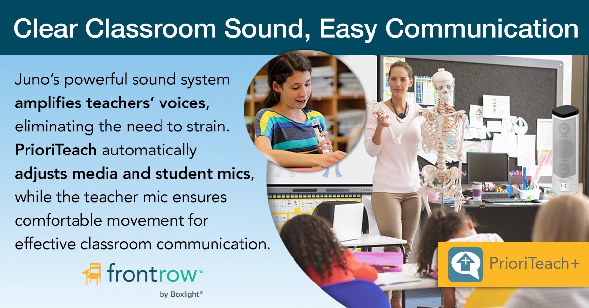 gofrontrow's tweet photo. Looking for an #audiosolution that helps teachers and students focus on #teachingandlearning? #JunoSystem can help transform #classroomaudio.
Click to learn more: https://t.co/0aecSU2P2t
#audio #teachertools #classroomtech #accessibility #gofrontrow @boxlightinc https://t.co/ZIW4LsWFQN