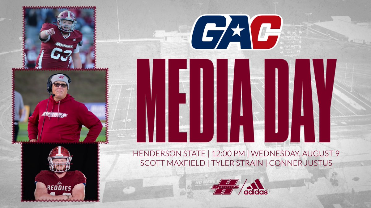ReddiesFB's tweet photo. Today is @GACAthletics Football Virtual Media Day! 🏈

Be sure to tune in to the GAC Sports Network on YouTube today at 12:00 p.m. to hear head coach Scott Maxfield, center Conner Justus, and defensive lineman Tyler Strain talk about the Reddies and the upcoming season!

#CodeRed https://t.co/ohFMTrT1mz