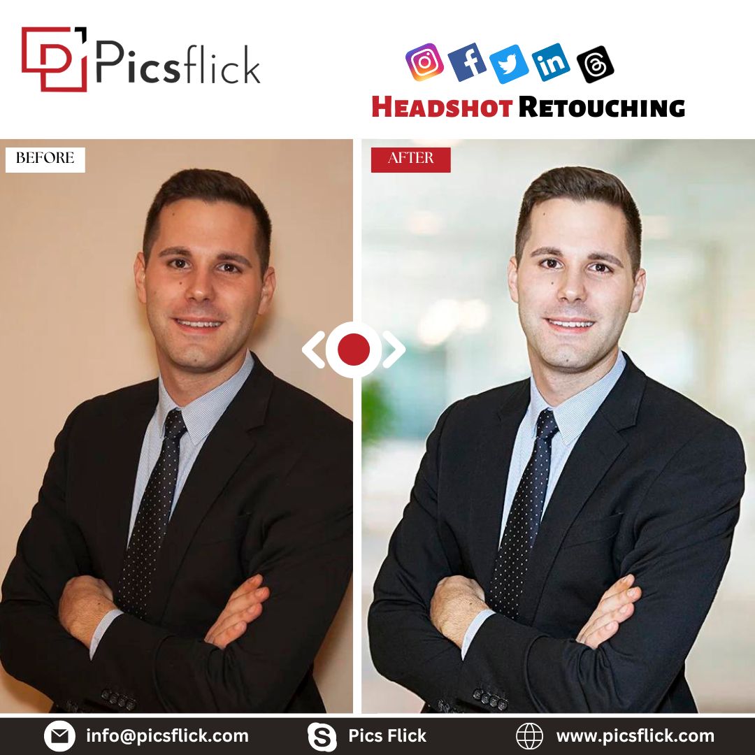 Transform your headshot into a masterpiece with Pics Flick. Your confidence, our enhancement. 💼✨ 
.
.
#HeadshotRetouching #PortraitEnhancement #ProfessionalEditing #ConfidentLook #FlawlessGlow #PicturePerfect #VisualTransformation  #ElevateYourImage #PicsFlick #PF #Pics #Flick