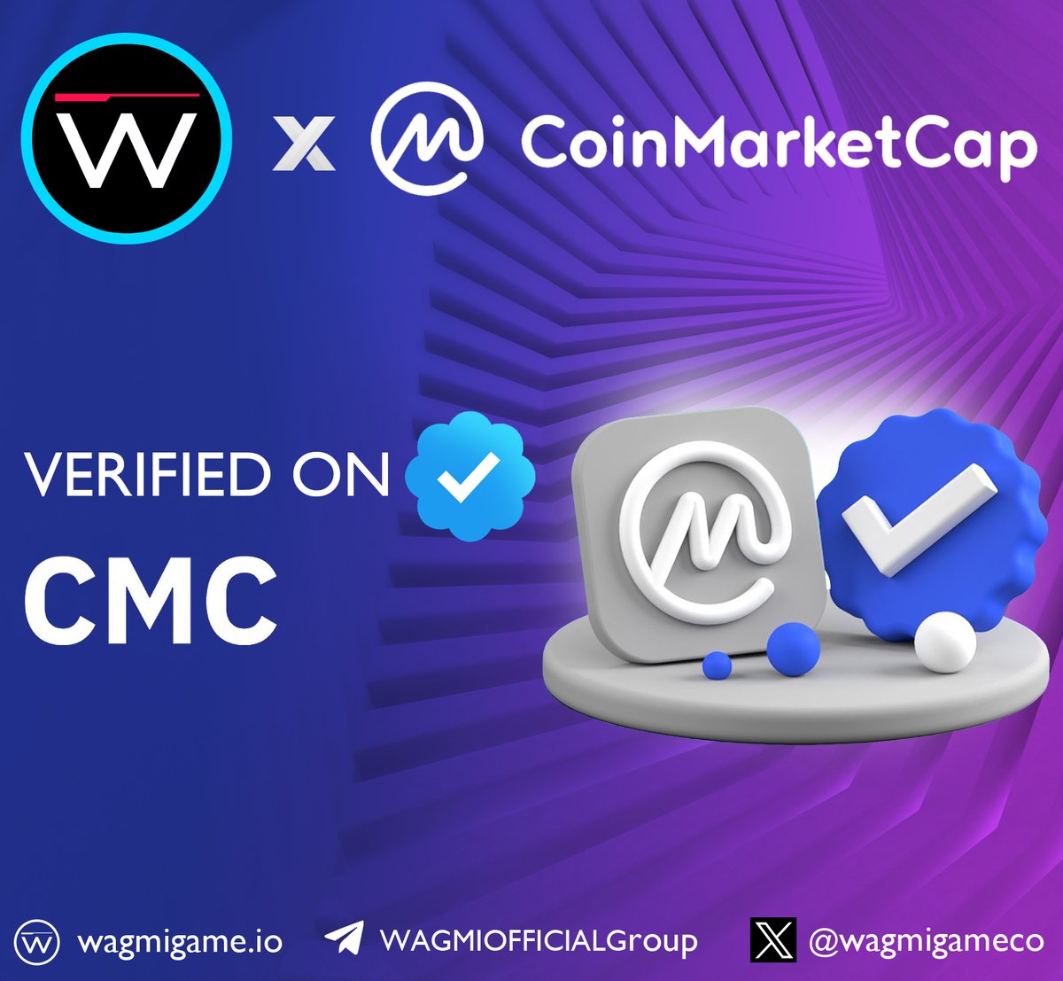 NiFeWARS's tweet photo. WAGMI Games is now VERIFIED on @CoinMarketCap! ✅

🔗👉https://t.co/jYnnx5AqS0

This achievement couldn't have happened at a more opportune moment.

Here's why we're so excited! 🧵👇 https://t.co/3GR4R7E39D