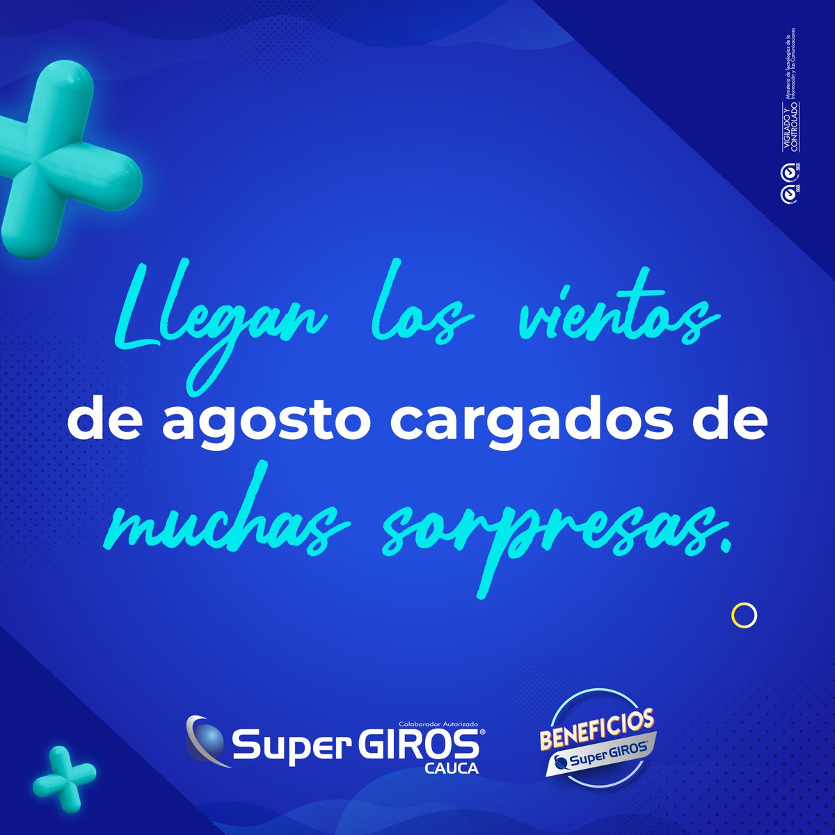 SuperGIROSCauca's tweet photo. 😉 ¿Qué esperas para ser parte del plan de Beneficios SuperGIROS 💙?  Acércate  al punto SuperGIROS más cercano. #BeneficiosSuperGIROS
#PlanDeBeneficios
#SuperGIROS https://t.co/gsP23bdGyS
