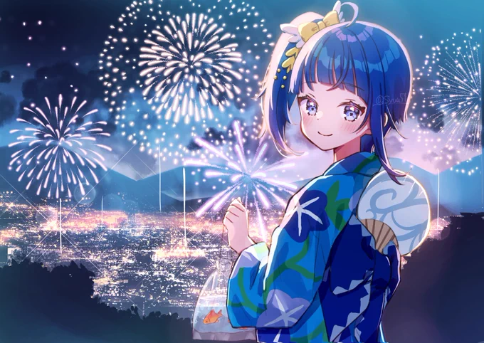 夜のソラと花火 #precure #ひろプリ