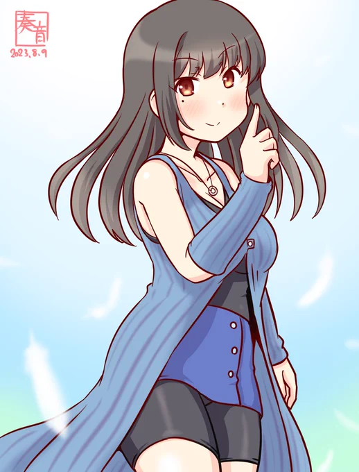 「私と会えて、本当は嬉しいでしょ」  #艦これ版真剣お絵描き60分一本勝負_20230809 #早潮