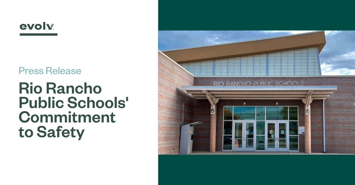 EvolvTechnology's tweet photo. We are delighted to share that we have partnered with @RRPS_EST1994 in New Mexico to bring an added layer of security to the district beginning this school year.

Read more in this press release: https://t.co/Uk9DDxhnCx https://t.co/vNM1TMa2nX