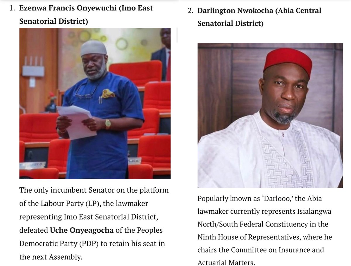 TheSerahIbrahim's tweet photo. WE ARE WATCHING

We see how Godswill Akpabio has continued to rubber-stamp and embarrass himself and the Senate house.
We know how Senators have continued to disgrace themselves and disregard their office.

To the Labour Party Senators, your job there is to call out ALL rascalities, grow a better Nigeria by leading exceptional bills, stand by the people and take feedback from those you represent and speak up for those who voted you in. 

The Labour Party Senators should not be seen or heard as being part of the problem. WE WILL TAKE YOU OUT.

If you want to join the rascals to belittle the people of Nigeria and not speak up for what is right and just, WE WILL REMOVE YOU FROM THAT SEAT.
 
Ezenwa Francis Onyewuchi (Imo East Senatorial District) 
@EzenwaOnyewuchi 

Darlington Nwokocha (Abia Central Senatorial District)
@SenatorDarlooo 

Victor Umeh (Anambra Central Senatorial District) 
@SenVictorUmeh 

Tony Nwoye (Anambra North Senatorial District) 
@tony_nwoye 

Neda Imasuen (Edo South Senatorial District) 
@SenNedaImasuen 

Okechukwu Ezea (Enugu North Senatorial District) 
@okechukwuezea 

Ireti Kingibe (FCT Senatorial District)
@IretiKingibe 

BE RIGHT AND JUST
Always speak up. That is why you are there.
WE ARE WATCHING.