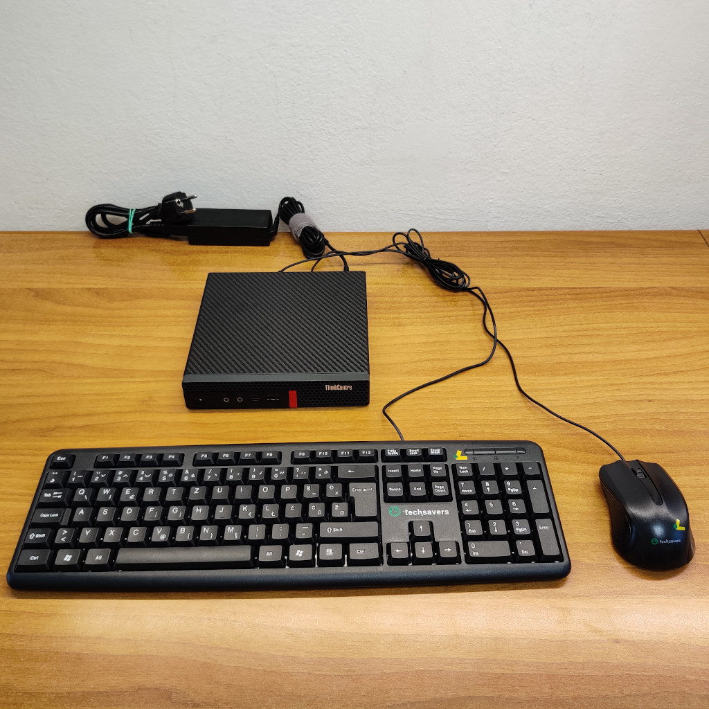 Maleno i tiho stolno računalo? 🤔 Lenovo Tiny veličine 18x18x3 cm! 😍 

Refurbished Lenovo ThinkCentre M920q Tiny,  i5, 8+ GB RAM, SSD 256+ GB PCIe, 6 USB priključaka, DP+HDMI, Win 10/11, tipkovnica+miš, 2 g jamstva
355,00+ € + PDV 

refurbished.com.hr/stanje 
refurbished@elin.hr