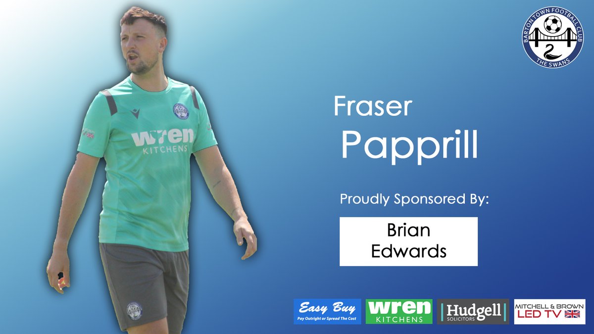 Sadly not everyone was at the original video shoot, so for now they have image placeholders. Here's towering centre half Fraser Papprill, a huge part of our squad, and is a proper goal threat. Fraser is proudly sponsored by Brian Edwards. 🦢🦢🦢