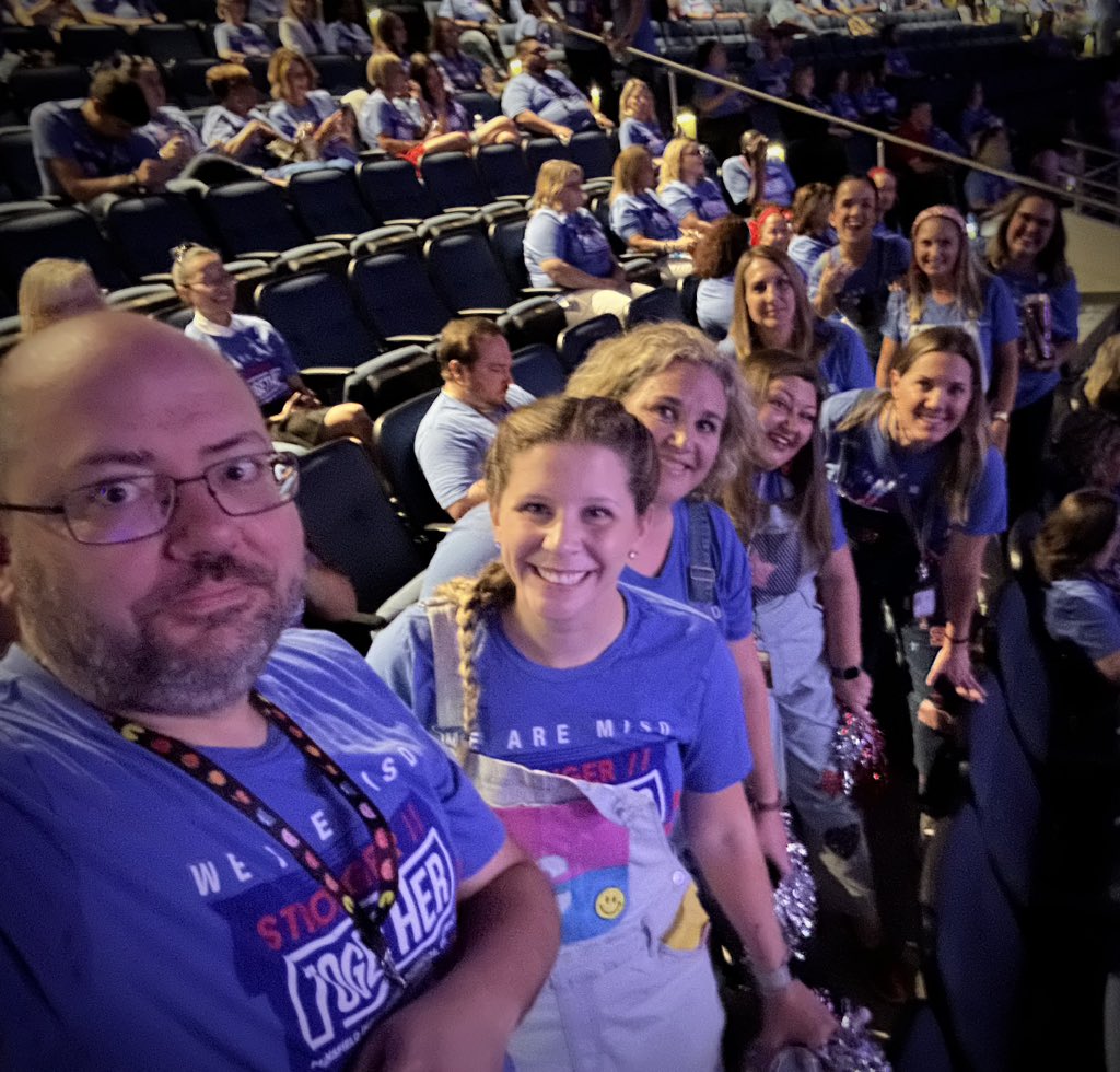 <a href="/mansfieldisd/">Mansfield ISD</a> Convocation, the Digital Learning Team is in the house! #StrongerTogether