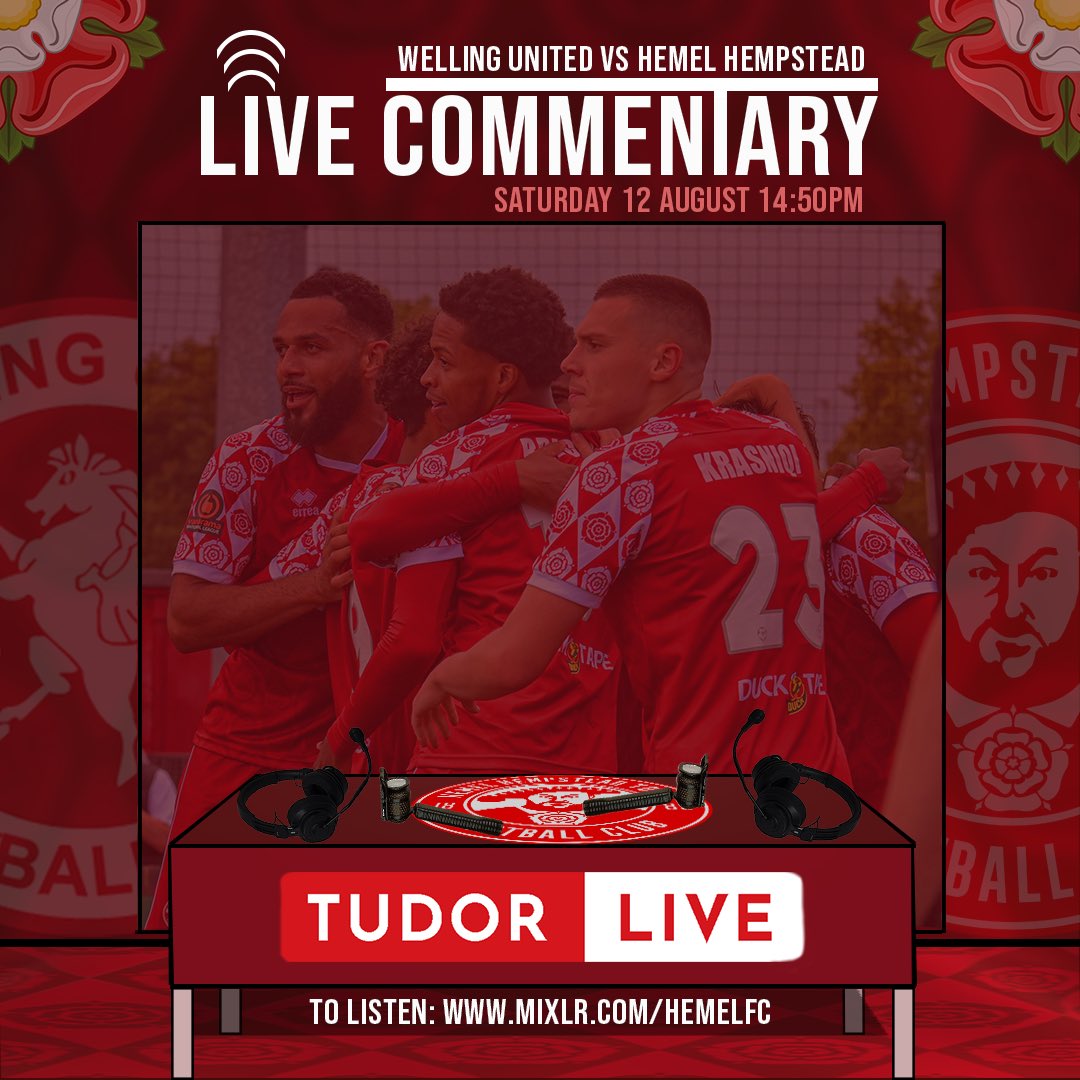 𝐋𝐢𝐯𝐞 𝐂𝐨𝐦𝐦𝐞𝐧𝐭𝐚𝐫𝐲 𝐈𝐬 𝐁𝐚𝐜𝐤. 🎙

Unable to join us in Kent this Saturday? Make sure to tune in to Tudor Live from 14:50, where our commentary team of @DanFinillUK and <a href="/ReeceS267/">Reece</a> will provide live updates of our first away fixture. Make sure to tune in!