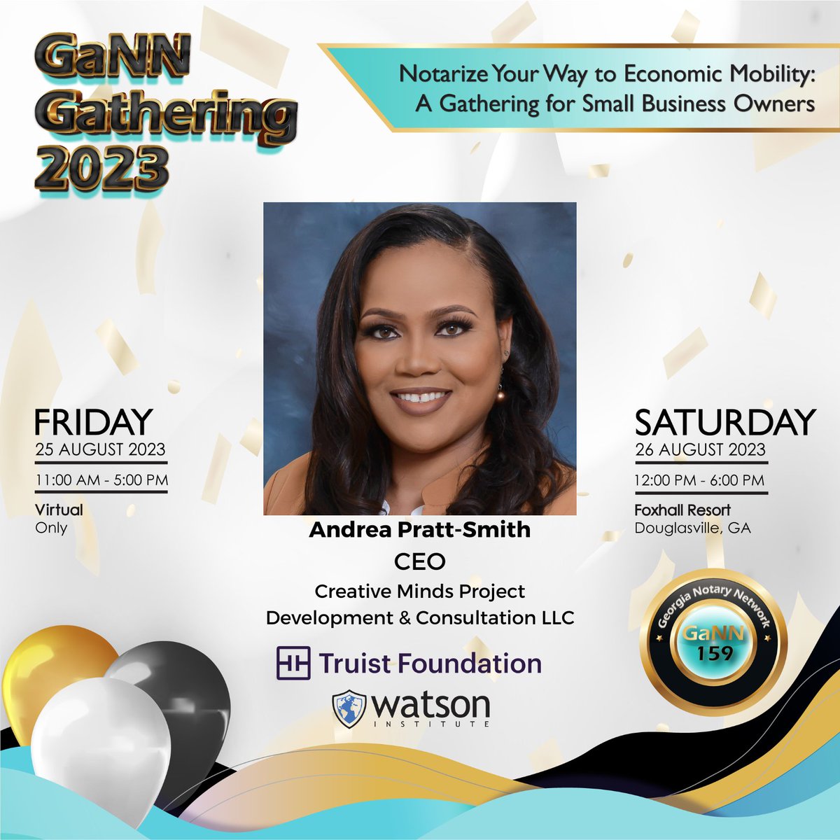 ganotarynetwork's tweet photo. Thrilled to introduce Andrea Pratt Smith, an exceptional Project Management Consultant, who will be illuminating the 3rd Annual GaNN Gathering on Friday, August 25! Register here: https://t.co/dERHUM1OG5

🐦 Twitter: @creative_242

#GaNNgathering2023 #ProjectManagement https://t.co/z1cLs49dMU