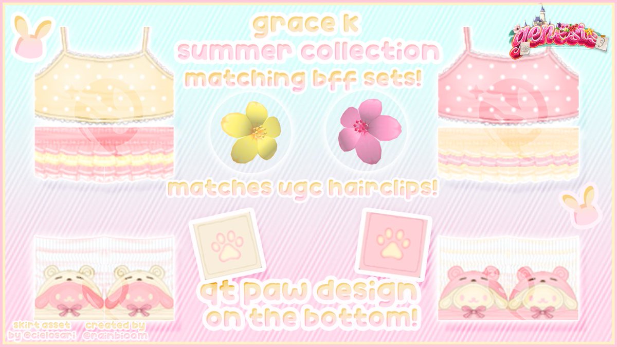 summer collection in my group using skirt by <a href="/cielosari/">ʚ cielo ɞ</a> 💕

#roblox #robloxdesigner #robloxdev #robloxclothing #robloxart #robloxdesigns #RobloxUGC