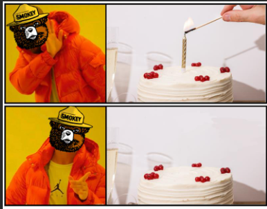 BLMOregon's tweet photo. You know who would never have candles on their birthday cake? Smokey. Because he follows our fire restrictions.

Happy birthday, @smokey_bear! Thank you for 79 years of wildfire prevention and education. #OnlyYou https://t.co/NwVUeBiZox