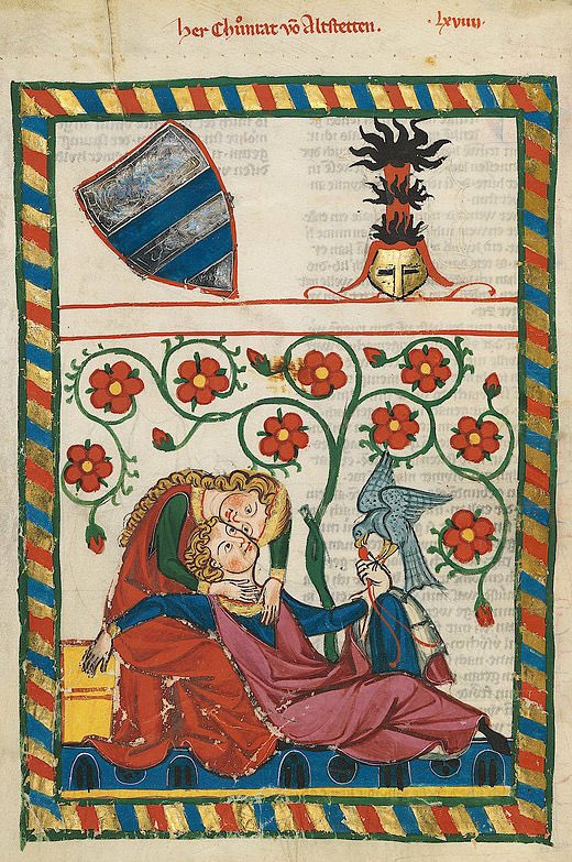 LiaCamel92's tweet photo. On me dit que c’est la #SaintAmour Voici donc l’une des 137 miniatures du #CodexManesse conservé à l’Université d’Heidelberg Enluminé et manuscrit entre 1305 et 1340 en allemand médiéval, il illustre les chants d’amour de célèbres artistes de l’époque dans l’Empire Germanique. https://t.co/jHD4LjoP3X