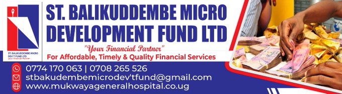 mosestrinity2's tweet photo. Before i forget my twitter family ,this micro finance @StBalikuddembe is ineeded a financial partner .For #SchoolFeesLoans, #AssetFinancing , #BusinessLoans and #AssetLoans interest rate very friendly at 3.5% Bali wali ku Mukwaya General Hospital Building ,Nsambya Ggaba Road https://t.co/rxC8lcUYu6