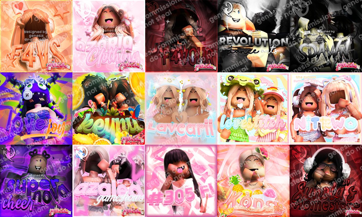 many many group icon commissions for 800 rbx + tax :D thank you so much for ordering

discord.gg/t4mU49Vjtn < join us today!

#roblox #robloxdesigner #robloxdev #robloxclothing #robloxart #robloxdesigns #RobloxUGC