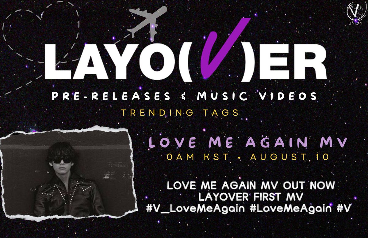 Let's trend guys

LOVE ME AGAIN MV OUT NOW 
LAYOVER FIRST MV 
#V_LoveMeAgain #LoveMeAgain #V
