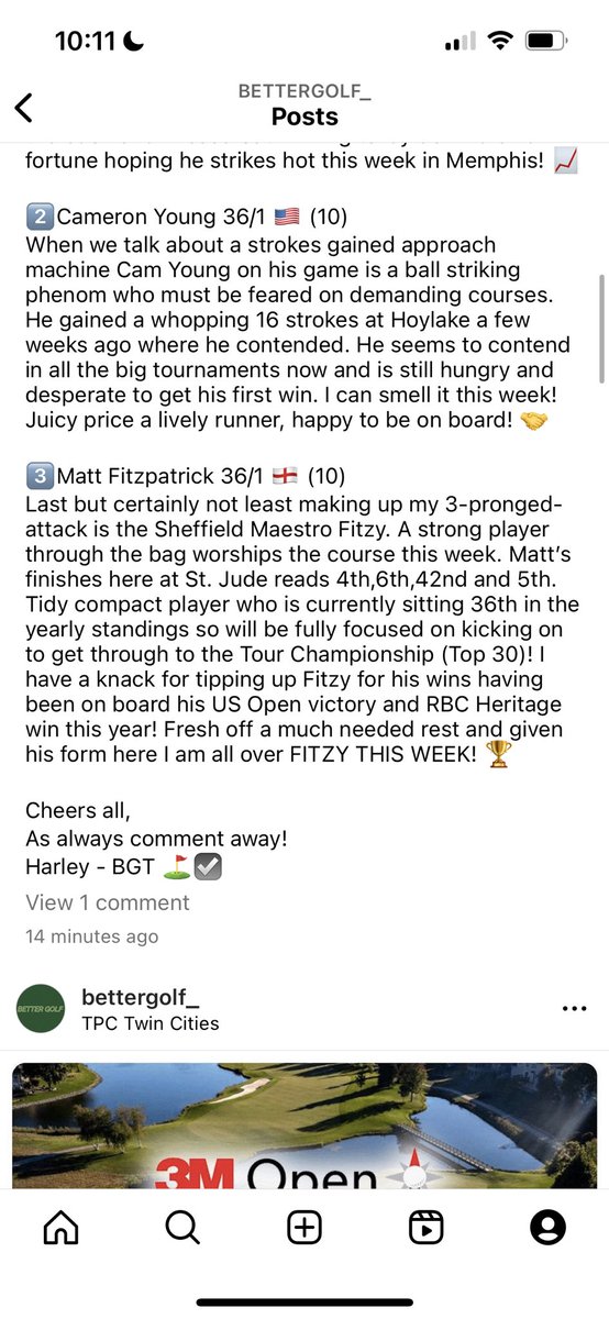 ShortGameBets's tweet photo. Tips are out! ⛳️☑️

Collin Morikawa 23/1 🇺🇸 
Cam Young 36/1 🇺🇸 
Matt Fitzpatrick 36/1 🏴󠁧󠁢󠁥󠁮󠁧󠁿 

Good luck all! 👍
H - ⛳️🏆 https://t.co/sc6s6BMl76