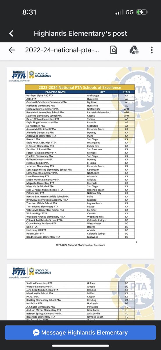 asflmagnet's tweet photo. We are proud to be voted #2 in the country for the PTA Schools of Excellence! Thanks @ASFLptsa for your hard work and tireless efforts! We are #HCS #ASFLRocks!! Congrats are in order for our colleagues at Highlands Elementary School & Goldsmith Schiffman Elementary School https://t.co/jrxsVL1je3