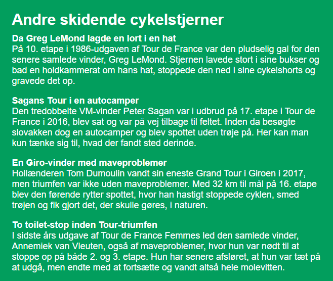 JonatanWibe's tweet photo. Faktaboksen enhver cykeljournalist har drømt om at presse ud...
@EkstraBladet  - tørrer hvor andre tier 💩😀 https://t.co/36BSPCNCz4