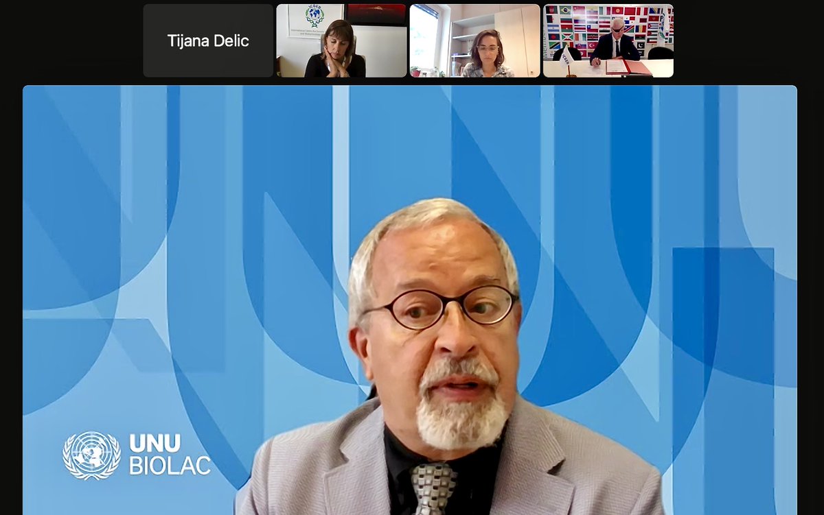 ICGEB's tweet photo. The signing of an official Memorandum of Understanding took place in a virtual ceremony yesterday between the ICGEB and UNU-BIOLAC, which supports training and research at the intersection of science, technology, and society. #ICGEB #ScienceCollaboration #humanhealth https://t.co/s0lxXwF4Kc