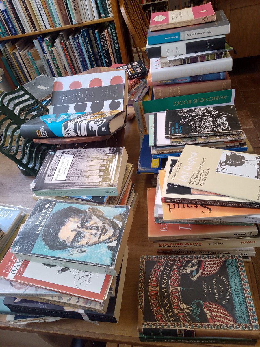amblongusbooks's tweet image. Now that @uochester is banning lecturers from keeping books on campus, we have been working hard to save many volumes from being skipped. The university's loss is the bookshop's gain. Rilke anybody? A bit of Kafka?

#secondhandbooks
#literature 
#bookerprize
