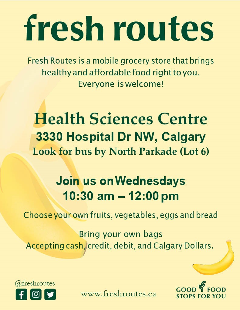 Fresh Routes will be at the North Parkade (Lot 6) from 10:30am-12pm today!