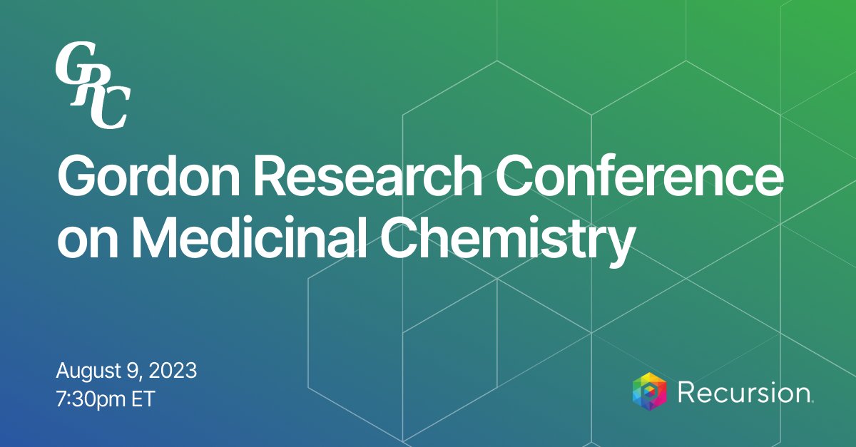 RecursionPharma's tweet photo. #Recursionaut and Senior Principal Scientist, Katherine Partridge, will be presenting a talk at the 2023 Gordon Research Conference on Medicinal Chemistry today (8/9) from 7:30pm - 8pm ET.
Conference info here: https://t.co/hvY2JdECvg
#drugdiscovery #chemistry #medicines #biotech #techbio