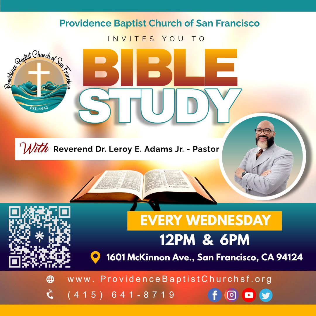 Looking to deepen your understanding of God's Word? Our weekly Bible study sessions are the perfect opportunity to connect, learn, and grow in faith together.

#pbcosf #biblestudy #growinfaith #sanfranciscochurch #baptistchurch #pastoradams
#faithinaction #wordofGod
