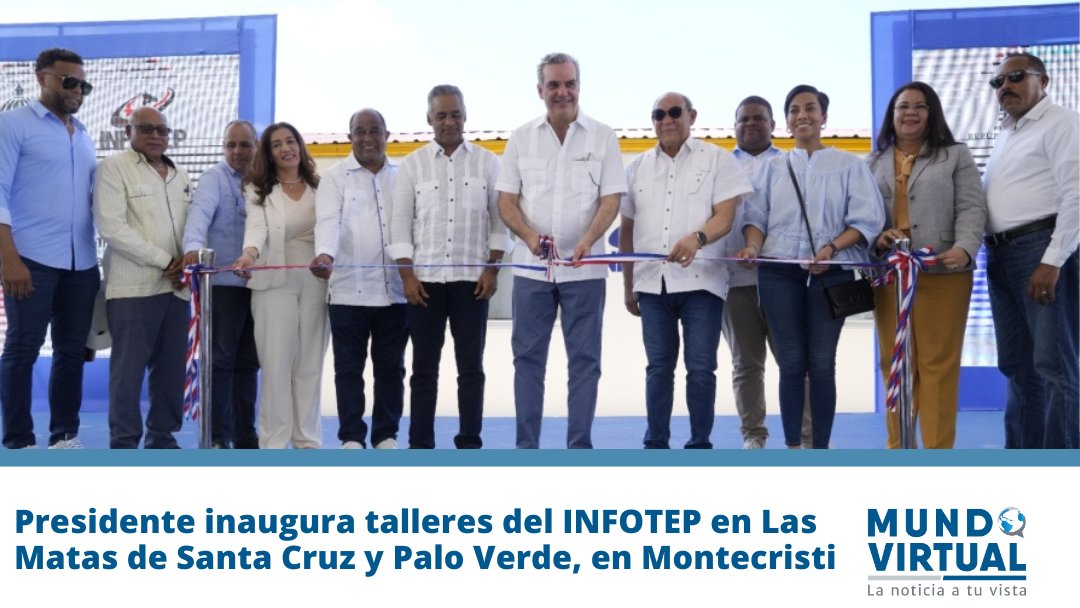 MundoVirtual_Do's tweet photo. Presidente inaugura talleres del INFOTEP en Las Matas de Santa Cruz y Palo Verde, en Montecristi
.
.
https://t.co/cWbmDksYmI https://t.co/2TarlkkVeR