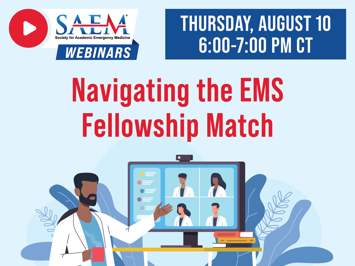 Join our panel discussion with fellowship faculty tomorrow, co-sponsored by the SAEM EMS Interest Group, to gain insights on acing your EMS Fellowship interview, learn pearls and pitfalls, and get expert tips for a successful interview! Register here: ow.ly/e7ua50PsY0i