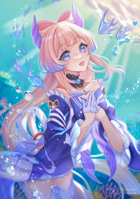 煌めく波の綾  #珊瑚宮心海イラストコンテスト #GenshinImpact #kokomi