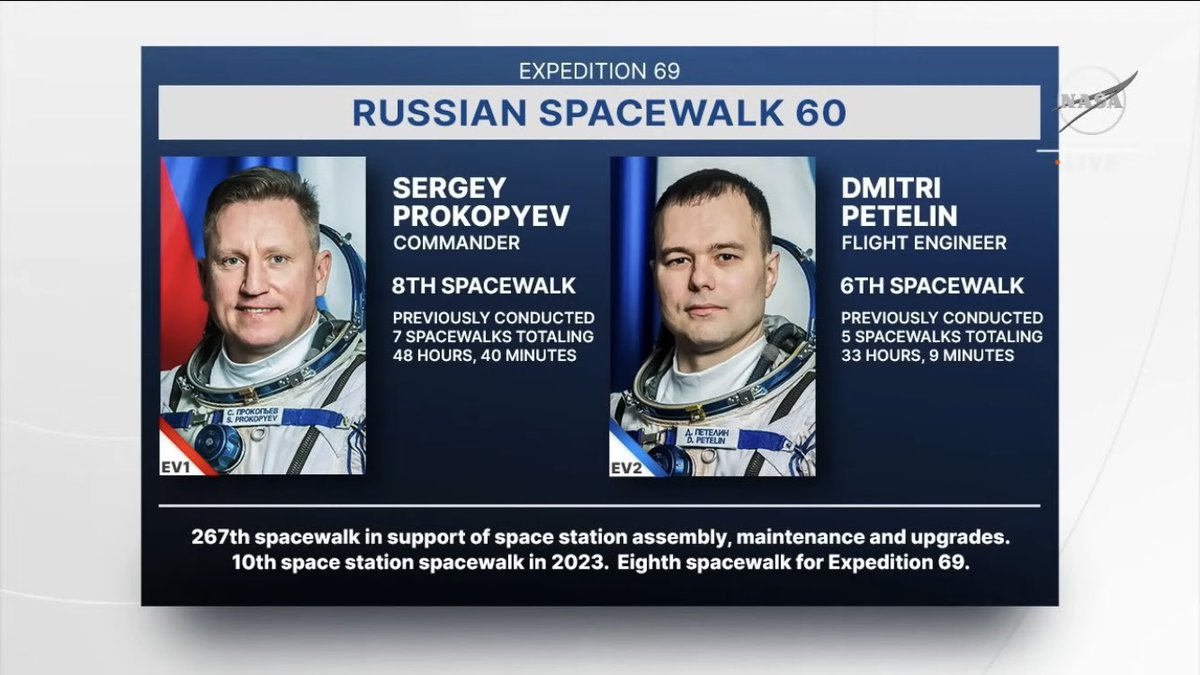 Ian_Benecken's tweet photo. Here are the 2 spacewalkers for #EVA60 and the tasks scheduled for today! https://t.co/CqbS2Ovtjy