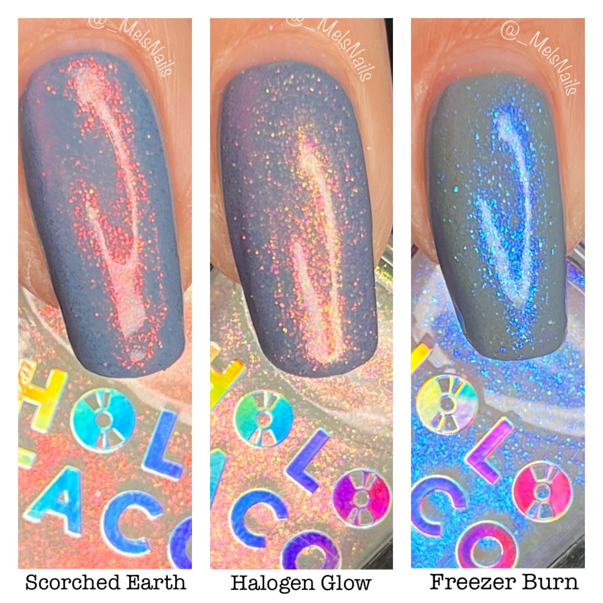 _MelsNails's tweet photo. Cold Slate and shimmers ๐คฉ๐
๐ป @nailogical @holotaco #ColdSlate #ScorchedEarth #HalogenGlow #FreezerBurn #HoloTaco #melsnails #holotacocombo https://t.co/FjFQ9lPh5M