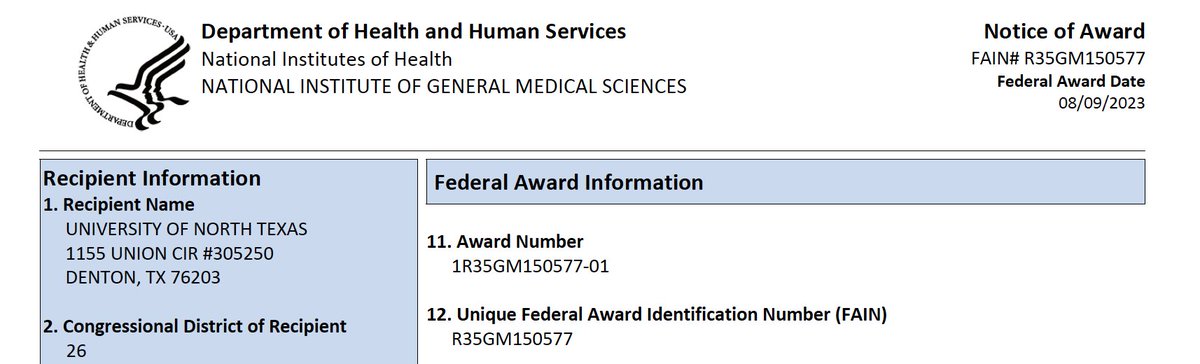 Here we go! Exciting news for my lab as we just got a #R35 #MIRA from @NIGMS. Excited to work on mechanoregulators of nanoparticle-cell interactions! Really thankful for the support!