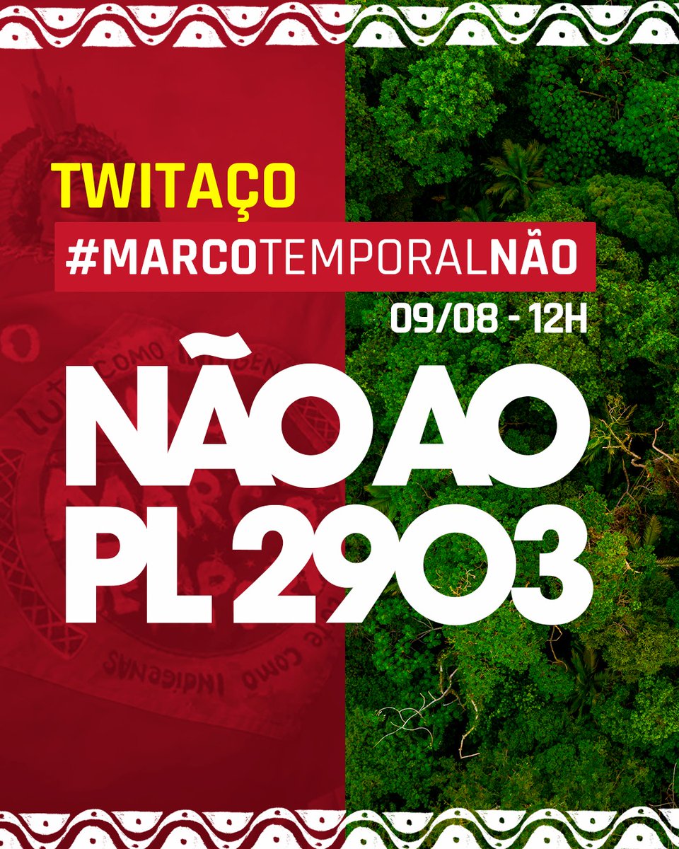 socioambiental's tweet photo. 🚨 A luta pelo #MarcoTemporalNão e contra o #PL490 continuam!
⚠️ Fiquem atentos: o projeto está com outro nome no Senado, PL 2903, e deve entrar em pauta na comissão de agricultura.
✊🏾 É hora de retomar a mobilização, pelos povos indígenas, pelo meio ambiente e pela vida. https://t.co/dIV1oZyEDb