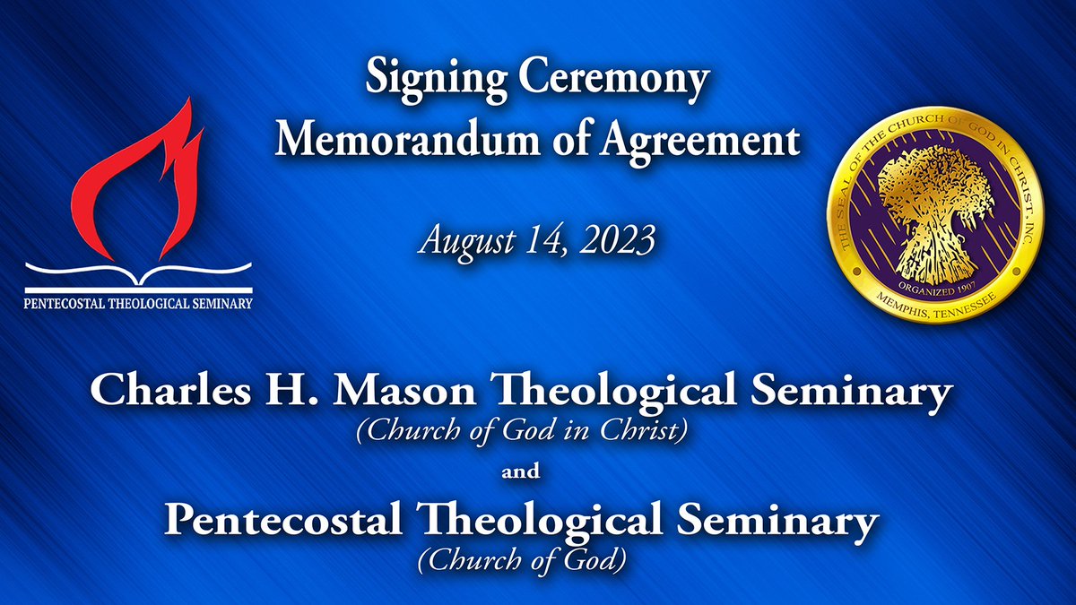 This is a huge development for <a href="/PentecostalTS/">Pentecostal Theological Seminary</a>. I am so excited about this partnership and moving forward together with the Church of God in Christ.