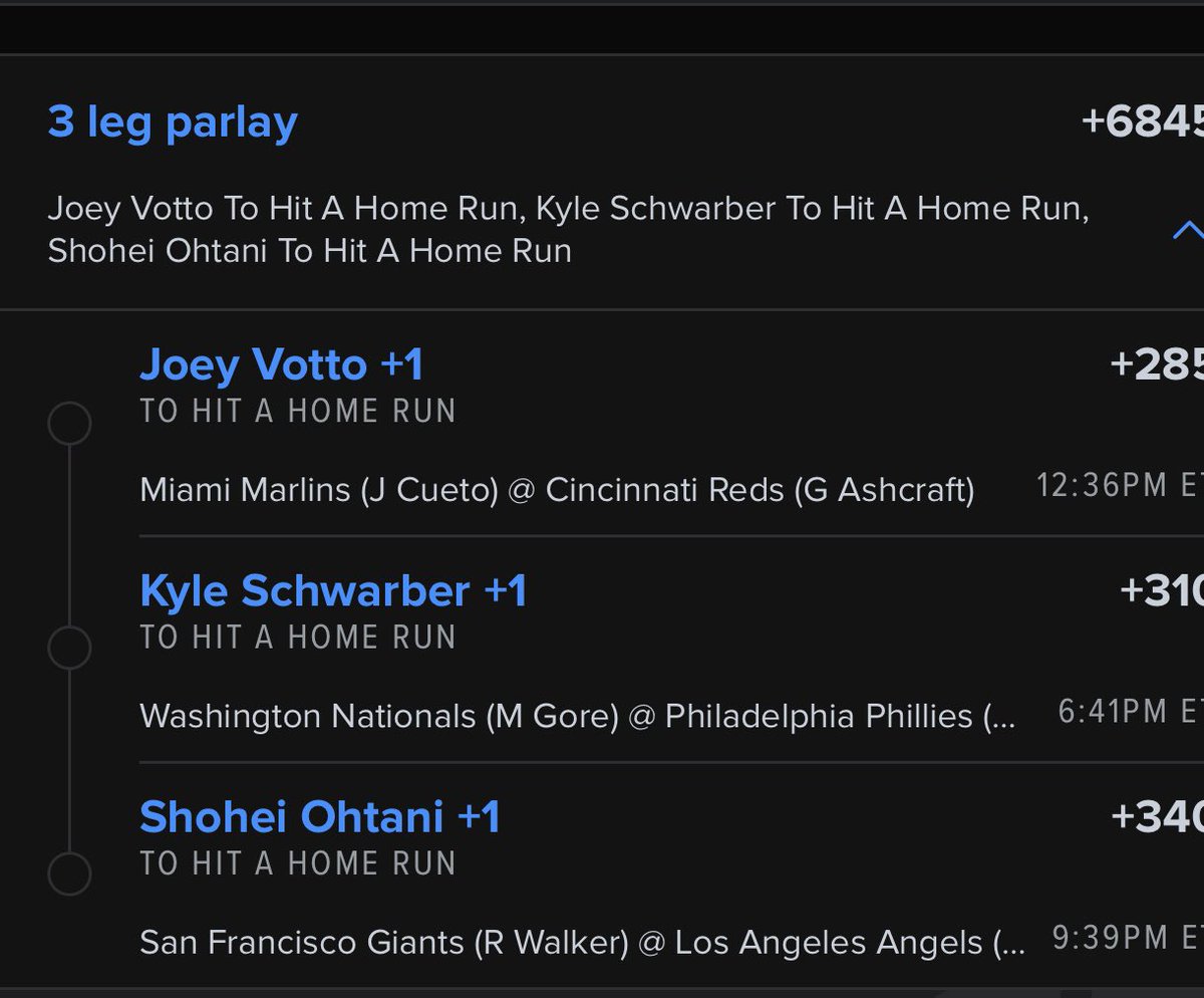 DiskXf's tweet photo. 3 Leg HR parlay 

Let’s get it!!! Easy Bombs 💣💣 https://t.co/J2nlmkF0O1
