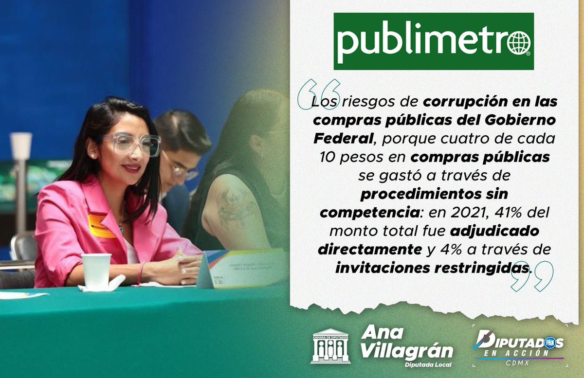 AnaJVillagran's tweet photo. Ayer nos enteramos de un nuevo caso de corrupción de la 4T pero ahora en el SAT con la esposa nada más y nada menos que de una corcholata presidencial 
Aun no acabábamos de analizar los casos de Segalmex e Insabi como rúbrica de opacidad del @GobiernoMX Y YA TIENEN MÁS!  
Léeme en @PublimetroMX : 

https://t.co/gHlTvPNg4z