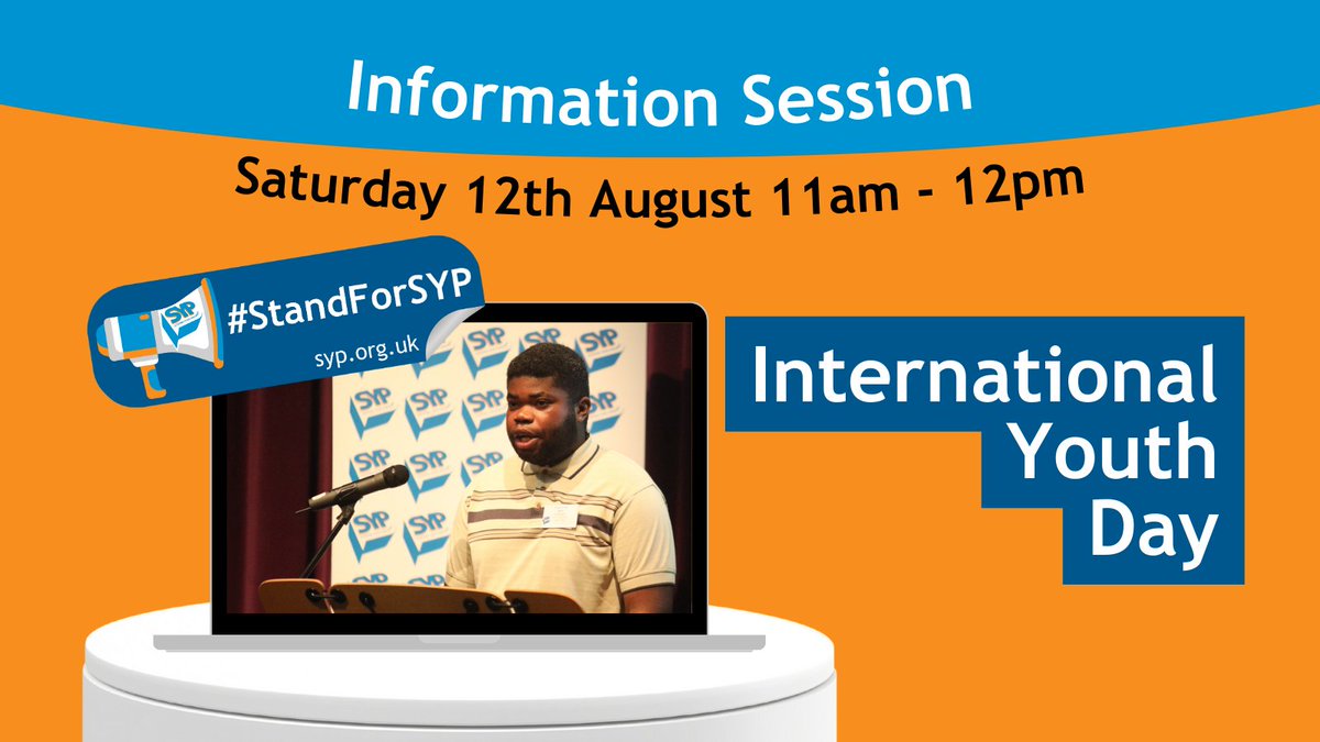 📣 International Youth Day is this Saturday!

💻 To mark #IYD2023, we will be running an online #StandForSYP Information Session to share what we do, how we do it, and how you can stand to become a change-making MSYP!

⬇️ Join @CrisantosMSYP this weekend: bit.ly/IYD23SYP