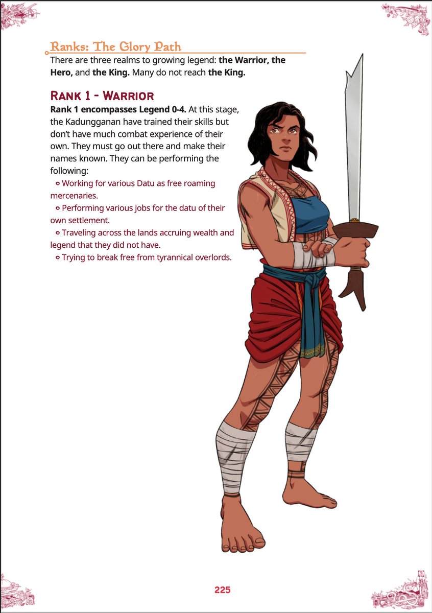 playgubatbanwa's tweet photo. In #GubatBanwa, a Kadungganan progresses thru 12 LEGENDS, split into 3 RANKS: WARRIOR, HERO, and KING. Each of these Ranks express martial prowess, their relative Fame (or infamy) and their closeness to Glory, as well as framing what kind of adventures they might be up to! https://t.co/9utMo2m2Yv