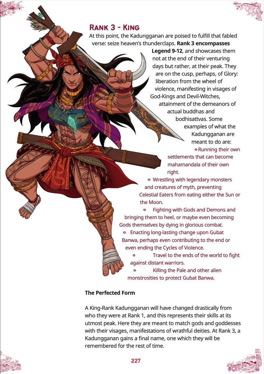 playgubatbanwa's tweet photo. In #GubatBanwa, a Kadungganan progresses thru 12 LEGENDS, split into 3 RANKS: WARRIOR, HERO, and KING. Each of these Ranks express martial prowess, their relative Fame (or infamy) and their closeness to Glory, as well as framing what kind of adventures they might be up to! https://t.co/9utMo2m2Yv