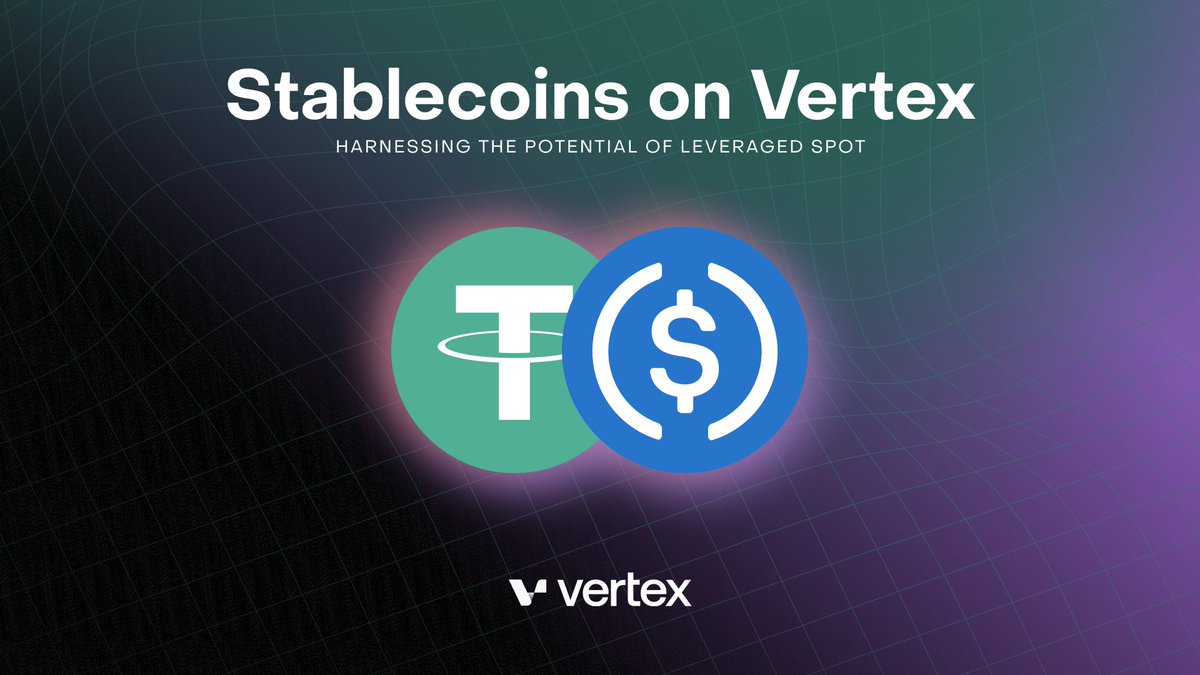 vertex_protocol's tweet photo. 1/ Stablecoins on Vertex  ⚖️

Ever wanted to short $USDT? How about long?

Leveraged Spot is Vertex’s response to the art of looping, but what is it &amp; why should you care?

🧵👇 https://t.co/4Baa7lhspQ
