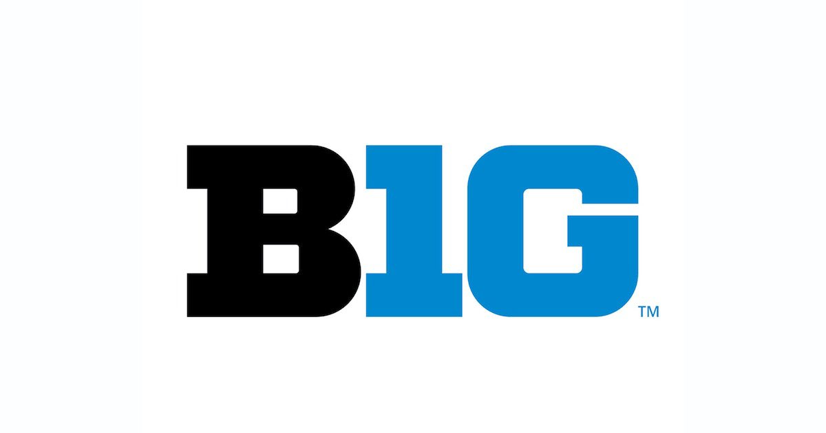 ATkeL's tweet photo. You just know the future Big Ten logo will involve extending the end points of the G with a line of the other color they don't use for the G (black or blue) and have it connect to make it look like an 8. https://t.co/NePfkE0BKo