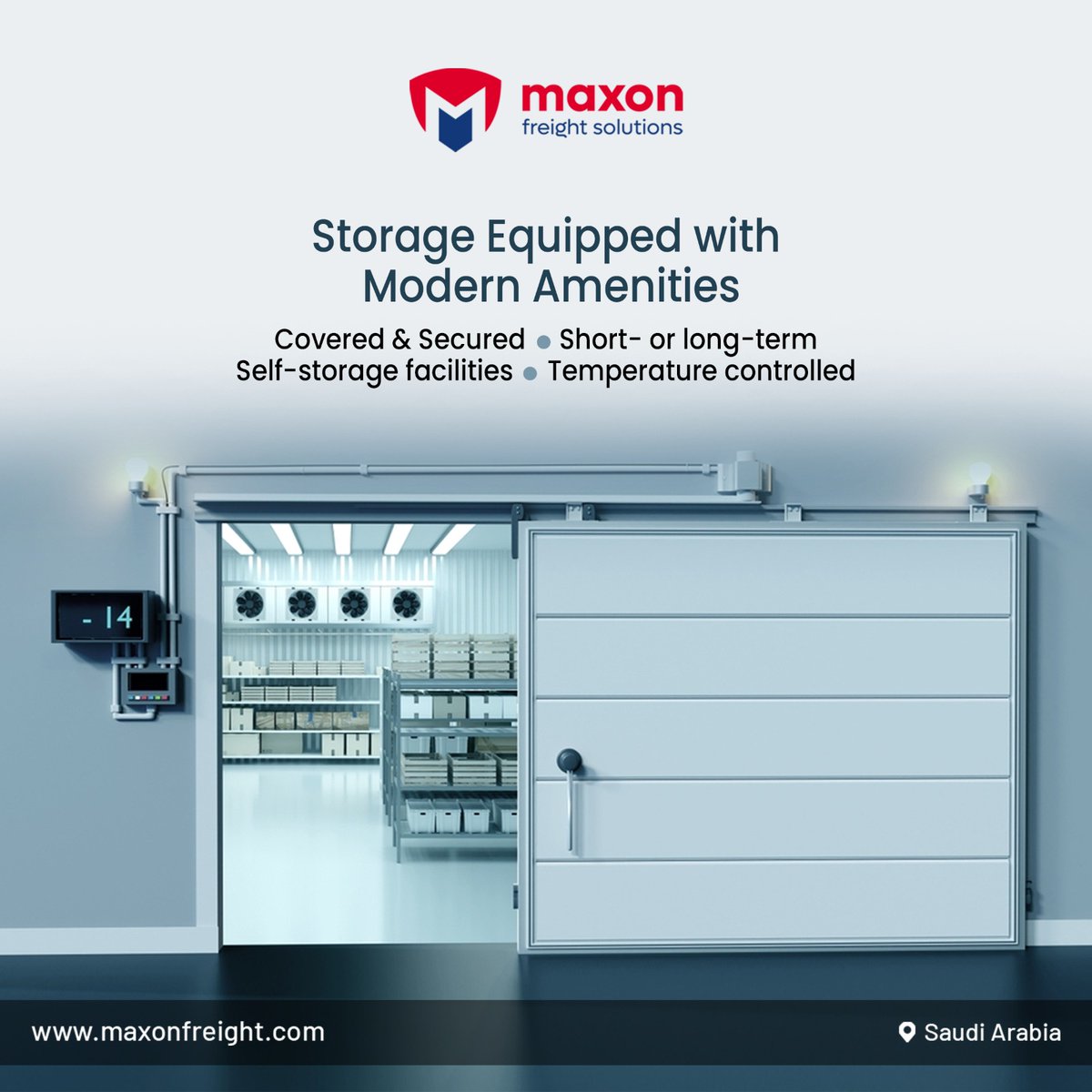 Discover the ultimate storage solution with  modern amenities.

#maxonfreightsolutions #maxon #freightsolutions #saudiarabia  #transportation  #freightsolutionsinKSA #KSA #storagesolutions 
 #ModernConvenience