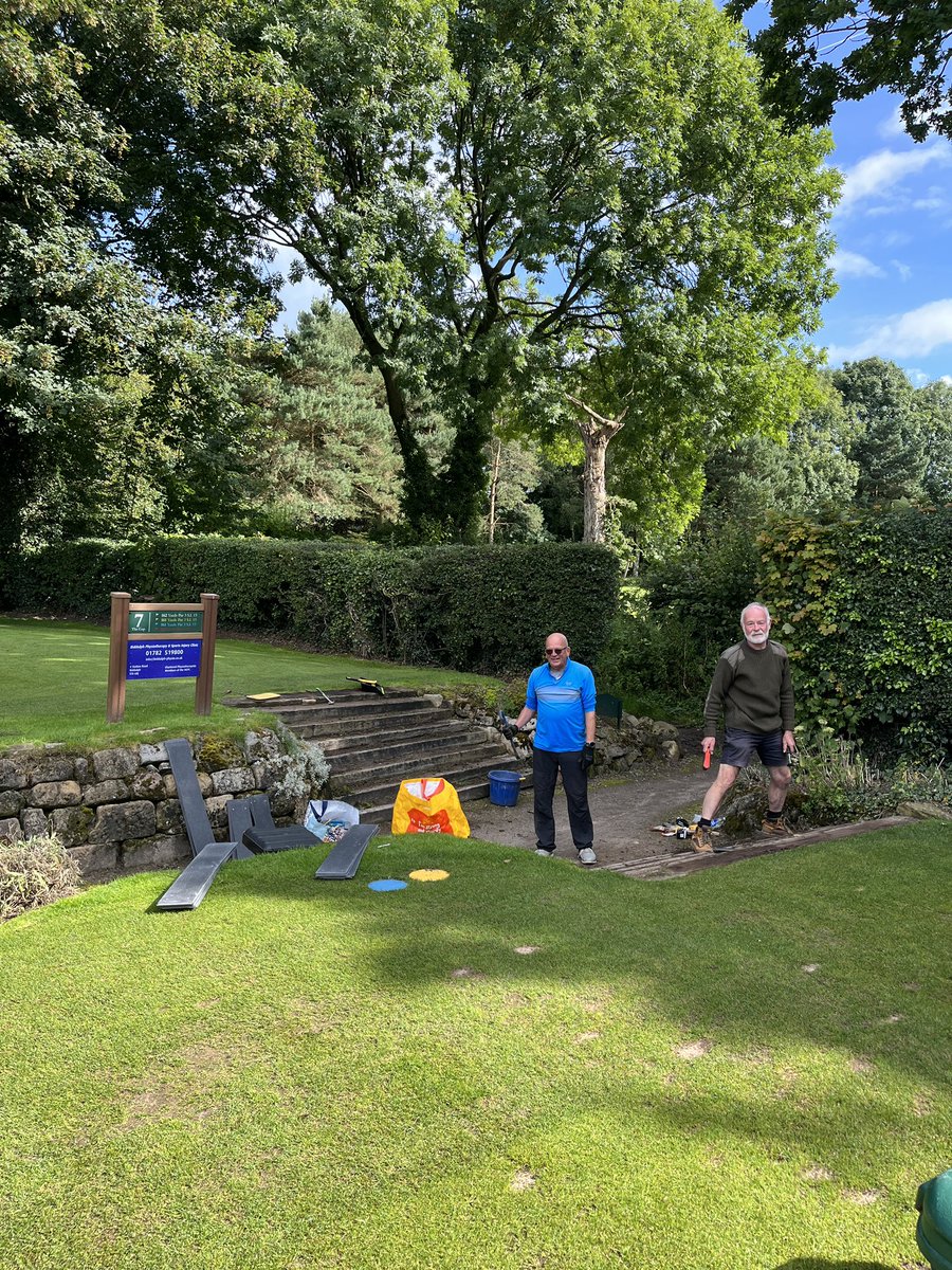 One day IT the next it’s golf course maintenance!

Fantastic work by Paul and the guys (Mr Richards just out of shot.) ensuring the steps in the 7th tee are in full working order with new grip pads.