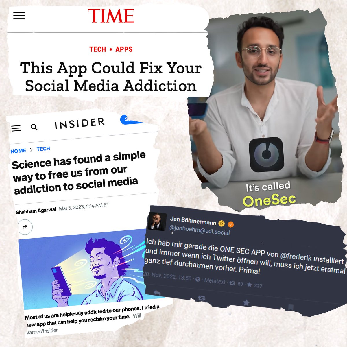 The best PR doesn’t cost a single $:

In the last months, my <a href="/one_sec_app/">one sec | “It’s time to take a deep breath”</a> received great coverage in media and beyond:

It was covered by Time Magazine, Business Insider, Spiegel and other major online newspapers.

I got shout-outs from Ali Abdaal and Jan Böhmermann.

It was