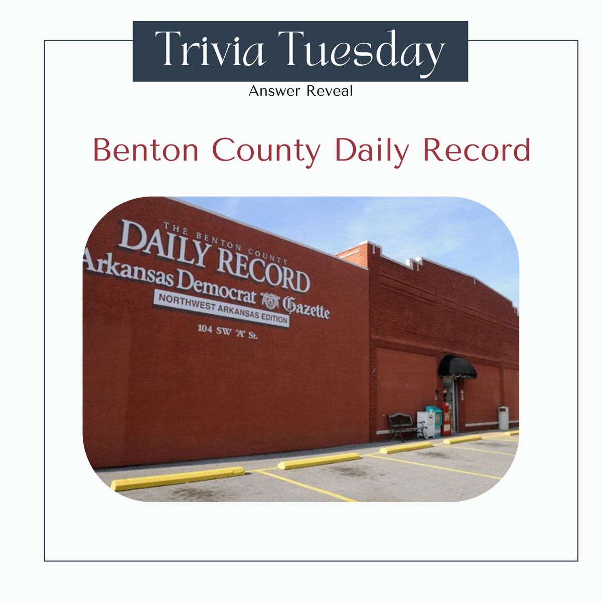 📰Benton County Daily Record was used for offices and a print shop for the Bentonville area. Outgrowing the space in 2012. After sitting vacant for a short stint, it was reconstructed and became the event venue we know today in 2016. #Bentonville150