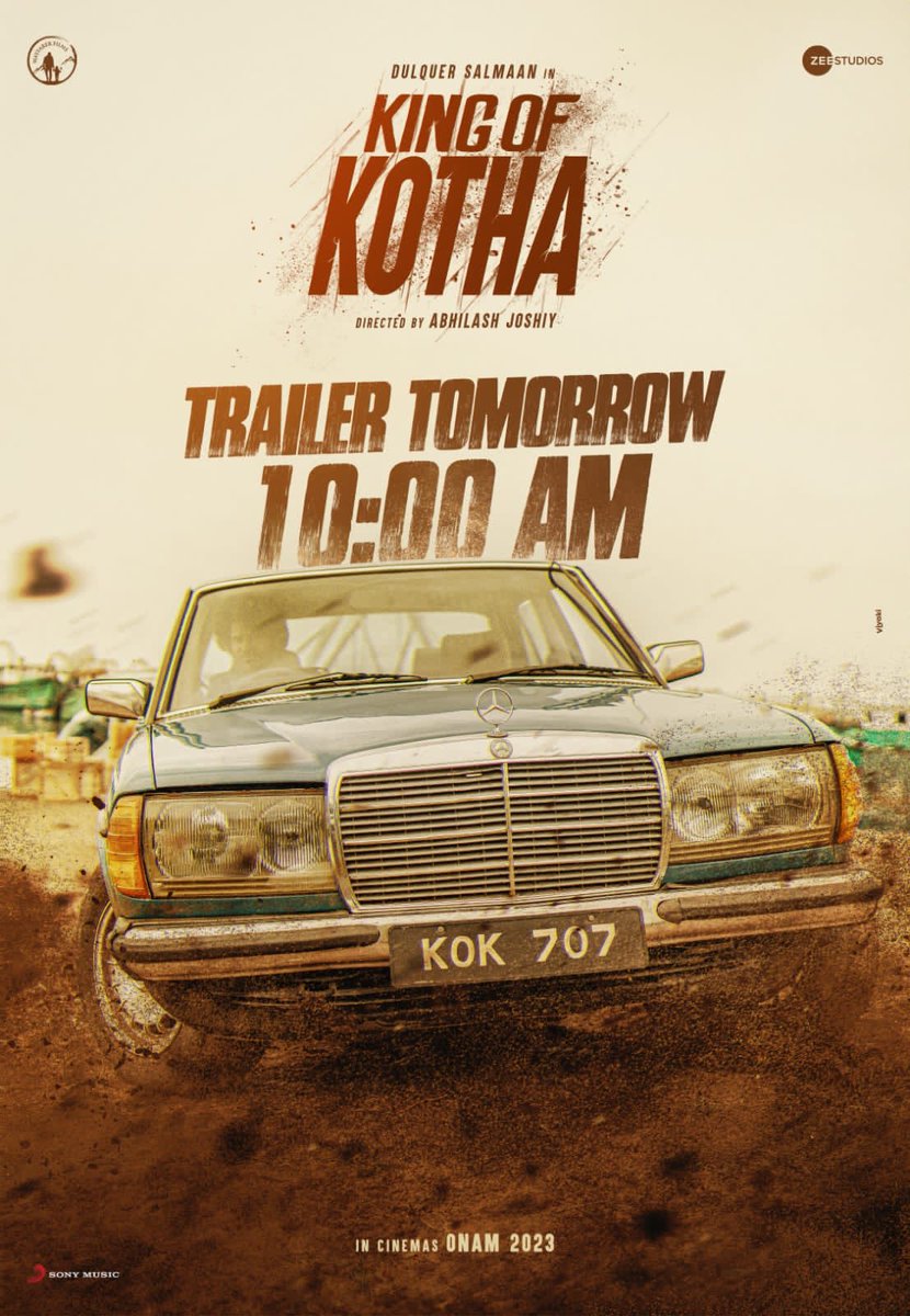 #KingOfKotha trailer tomorrow 10 AM 
#DQ #AbhilashJoshiy #ZeeStudios